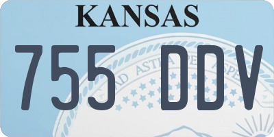 KS license plate 755DDV