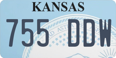 KS license plate 755DDW