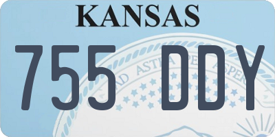 KS license plate 755DDY