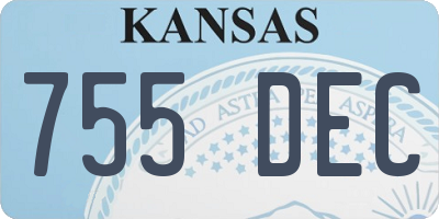KS license plate 755DEC