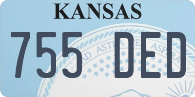 KS license plate 755DED