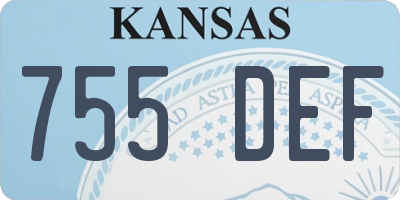 KS license plate 755DEF