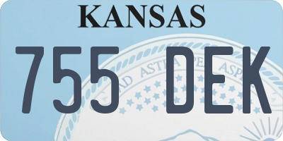 KS license plate 755DEK
