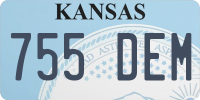 KS license plate 755DEM