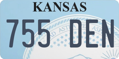 KS license plate 755DEN