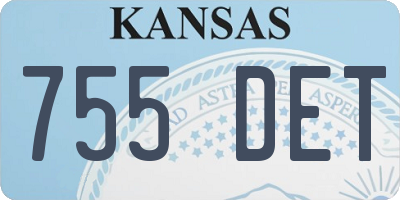 KS license plate 755DET