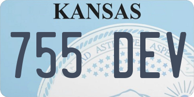 KS license plate 755DEV