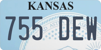 KS license plate 755DEW