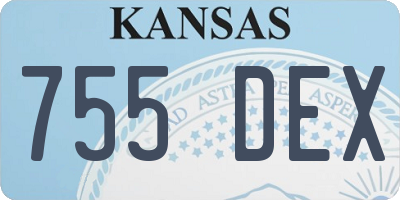 KS license plate 755DEX