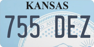 KS license plate 755DEZ