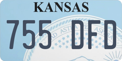 KS license plate 755DFD
