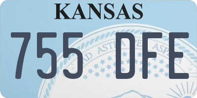 KS license plate 755DFE