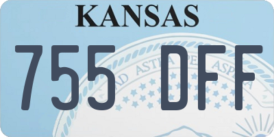 KS license plate 755DFF