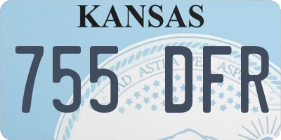 KS license plate 755DFR