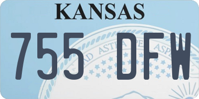 KS license plate 755DFW