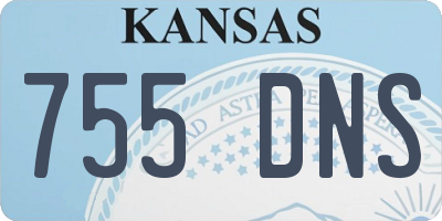 KS license plate 755DNS