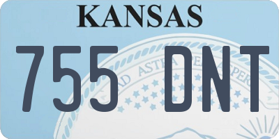 KS license plate 755DNT