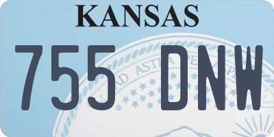 KS license plate 755DNW