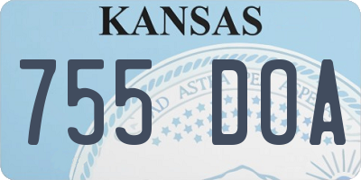 KS license plate 755DOA