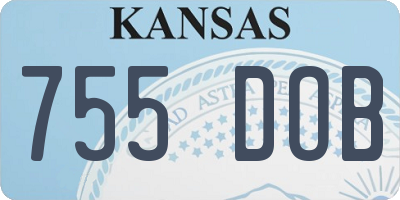 KS license plate 755DOB