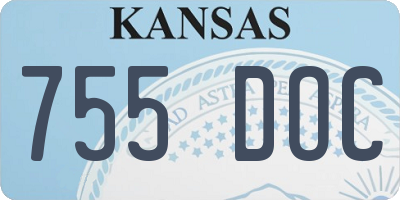 KS license plate 755DOC