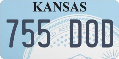 KS license plate 755DOD