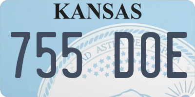 KS license plate 755DOE