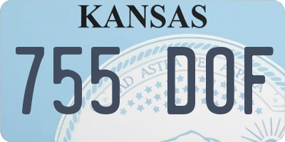 KS license plate 755DOF