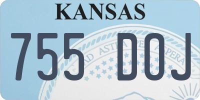 KS license plate 755DOJ