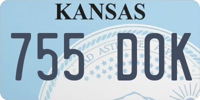 KS license plate 755DOK