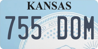 KS license plate 755DOM