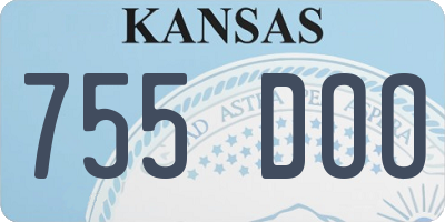 KS license plate 755DOO