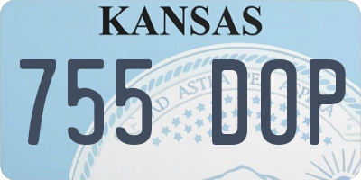 KS license plate 755DOP