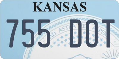 KS license plate 755DOT