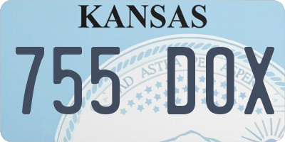 KS license plate 755DOX