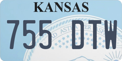 KS license plate 755DTW