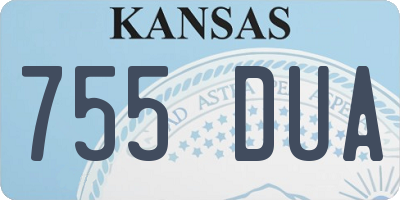 KS license plate 755DUA