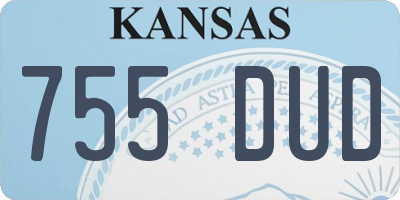 KS license plate 755DUD