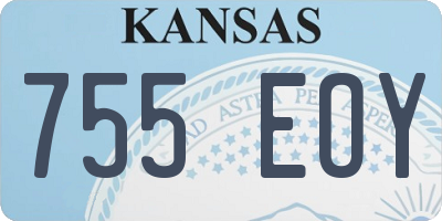 KS license plate 755EOY