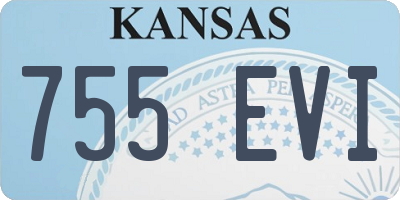 KS license plate 755EVI