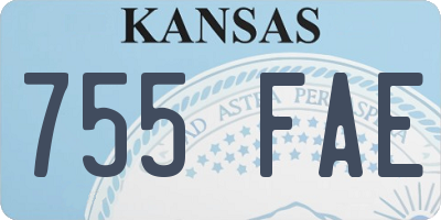 KS license plate 755FAE