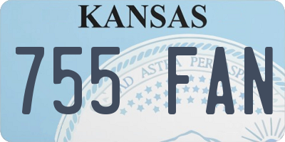 KS license plate 755FAN