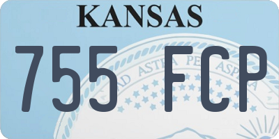 KS license plate 755FCP