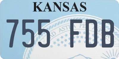 KS license plate 755FDB