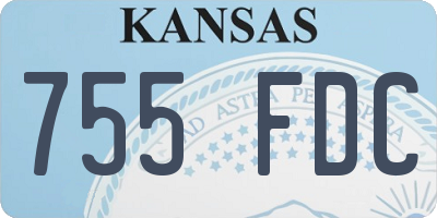 KS license plate 755FDC
