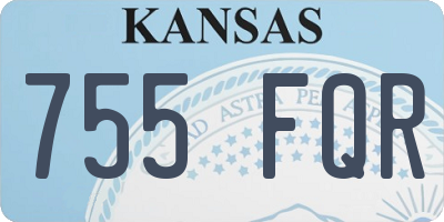 KS license plate 755FQR