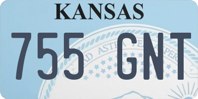 KS license plate 755GNT