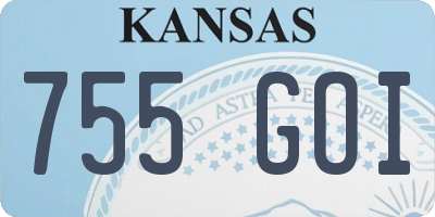 KS license plate 755GOI