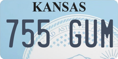 KS license plate 755GUM