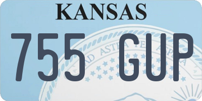 KS license plate 755GUP